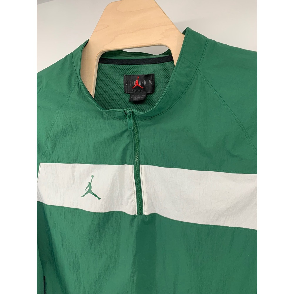 Jordan Mens Half Zip Windbreaker Green White Jumpman Pullover Jacket 3XL